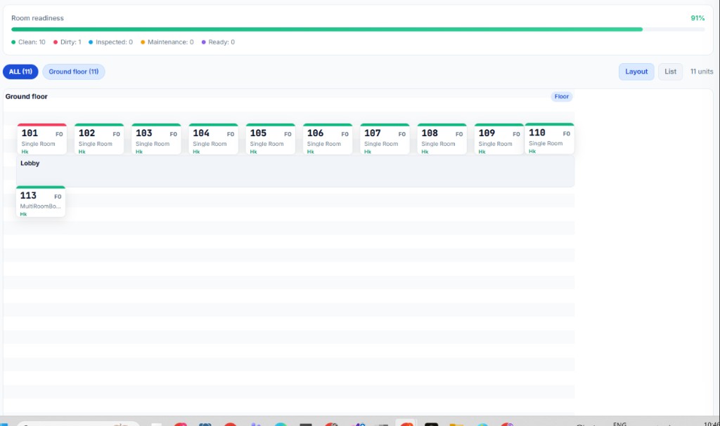 Hoteliax hotel operations view supporting inventory and stock workflows across the property